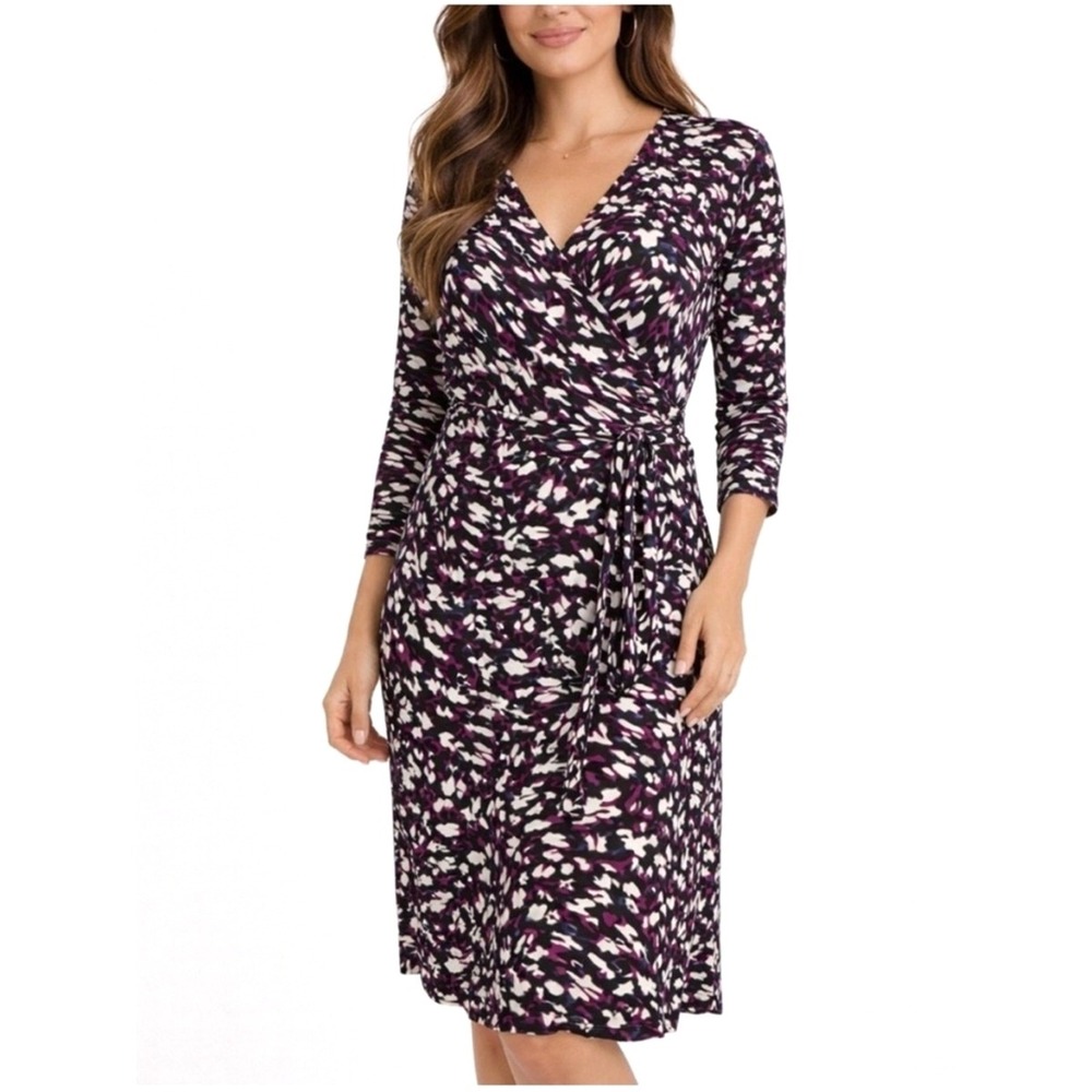 L.K. Bennett Womens‎ Wrap Midi Dress Size 10 Stretch Office Corporate Businesses